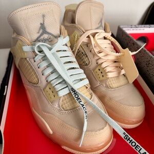 OFF-WHITE X WMNS AIR JORDAN 4 RETRO SP 'SAIL' *AUTHENTIC*